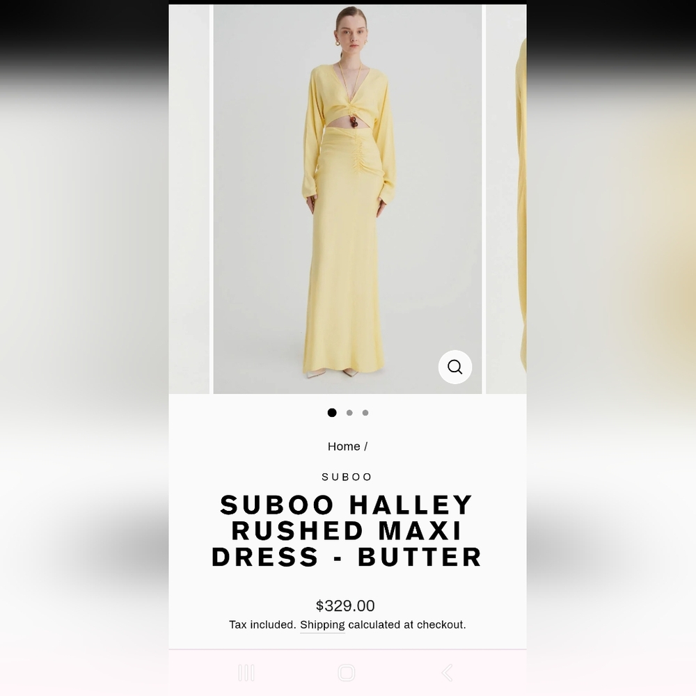 Suboo Anthropology “Halley” Rushed Maxi dress.